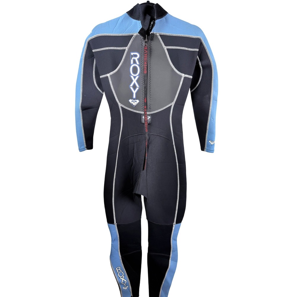 Roxy Quiksilver OS320 Wetsuit Womens 8 Black Blue Full Body Surfing Diving Suit